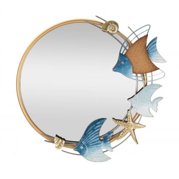 Oglinda decorativa Marine, Mauro Ferretti, 68x67 cm, metal/MDF/oglinda, multicolor