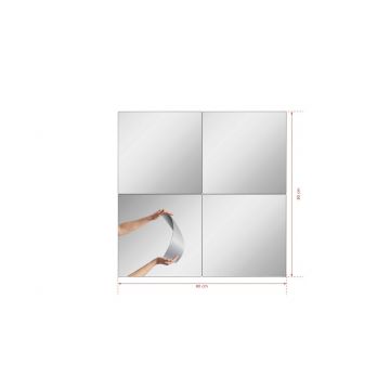 Oglinda decorativa, Mirrorland, Rectangular, Oglindă indestructibilă cu obturator, Argintiu