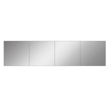 Oglinda decorativa, Mirrorland, Rectangular, Oglindă indestructibilă cu obturator, Argintiu