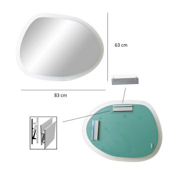 Oglinda decorativa, Neostill, Aqua Gusto, 83x63 cm, Sticla temperata, Transparent