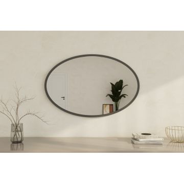 Oglinda decorativa, Siam, Beyo, 60x90x2.2 cm, Antracit
