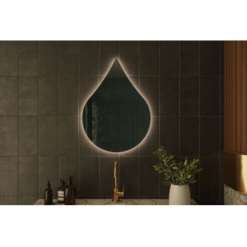 Oglinda decorativa, Siam, Damla, 50x70x2.2 cm, Alb