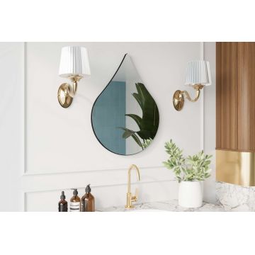 Oglinda decorativa, Siam, Damla, 50x70x2.2 cm, Negru
