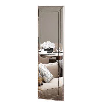 Oglinda decorativa, Siam, Neom, 40x120x2.2 cm, MDF , Alb