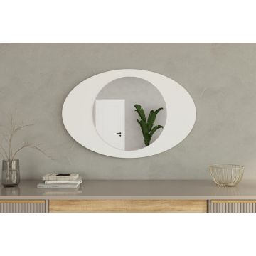 Oglinda decorativa, Siam, Obble, 60x90x2.2 cm, Alb