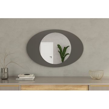Oglinda decorativa, Siam, Obble, 60x90x2.2 cm, Antracit