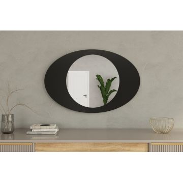 Oglinda decorativa, Siam, Obble, 60x90x2.2 cm, Negru
