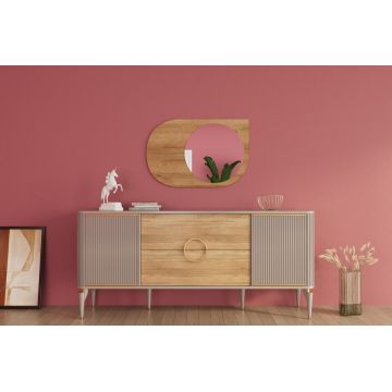 Oglinda decorativa, Siam, Pubble, 60x90x2.2 cm, Maro