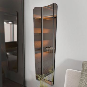Oglinda decorativa, Siam, Vitros, 55x150x2.2 cm, MDF , Negru