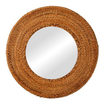 Oglinda Encere Inart lemn de banane in nuanta Naturala D70x5cm