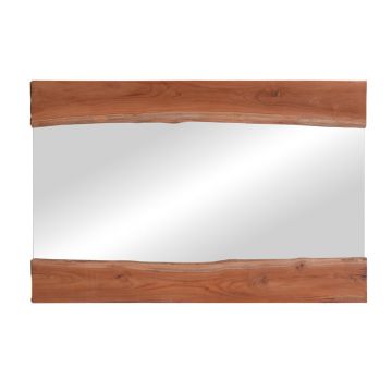 Oglinda Riverine lemn de tec, Natural, 120x80 cm