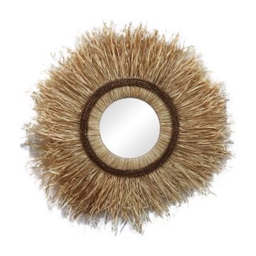 Oglinda Tabrane Inart sisal in culoare Naturala D110x4cm