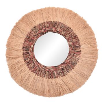 Paranome Inart oglindă din sisal și abaca în culoare Naturală Ö115x4cm