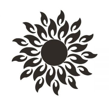 Set 27 Oglinzi Acrilice din PVC, Autoadezive pentru Decorarea Peretilor, Soare cu 26 de Raze, Negru