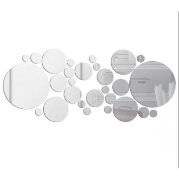 Set 31 Oglinzi Acrilice Autoadezive, Model Buline, 5 Dimensiuni, Argintiu Set 31 Oglinzi Acrilice Autoadezive, Model Buline, 5 Dimensiuni, Argintiu