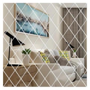 Set 58 Oglinzi Acrilice Decorative Autoadezive model Romb, dimensiune 100 cm x 100 cm Set 58 Oglinzi Acrilice Decorative Autoadezive model Romb, dimensiune 100 cm x 100 cm
