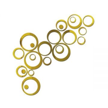 Set Oglinzi Design Modern - Oglinzi Decorative Acrilice Gold - MyStyle Luxury Home 24 bucati/set