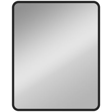 HOMCOM Oglindă de perete dreptunghiulară 50 x 40 cm, oglindă decorativă modernă cu ramă din metal pentru living, hol, coridor, negru | Aosom Romania