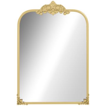 HOMCOM Oglindă de Perete, elegantă, 60x3x87cm, Auriu | Aosom Romania