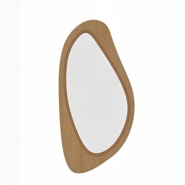 HOMCOM Oglindă de perete tip fereastră cu ramă din furnir de pin pentru dormitor și camera de zi, 91,5 x 45 x 3 cm, lemn natural | Aosom Romania