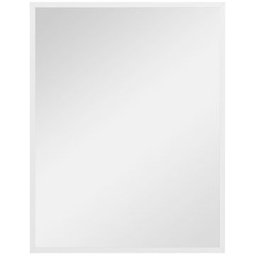 HOMCOM Oglindă Dreptunghiulară de Baie 70x90 cm Oglindă de Perete Decorativă pentru Living Antreu Hol Orizontală sau Verticală Albă | Aosom Romania