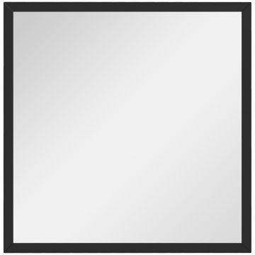 HOMCOM OGLINDĂ MURALĂ PĂTRATĂ 50 x 50 cm, cadru din lemn negru, ideală pentru baie, living sau dormitor | Aosom Romania