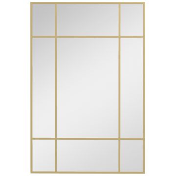 Homcom Oglinda Perete – Dreptunghiulara cu Cadru Metalic Stil Fereastra | Aosom Romania