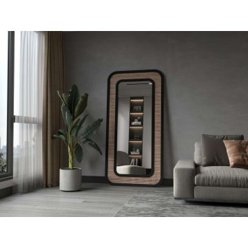 Oglinda Cheval, Hanah Home, Ova, 90x180 cm, MDF , Negru