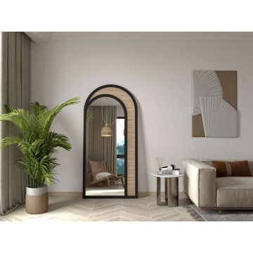 Oglinda Cheval, Hanah Home, Rafza, 80x170 cm, MDF , Negru