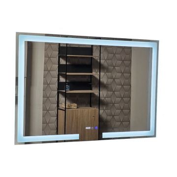 Oglinda cu iluminare LED, functie dezaburire, ceas si termometru, MD1, 120 x 80 cm