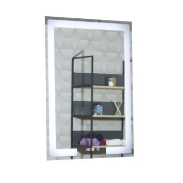 Oglinda cu iluminare LED, functie dezaburire, ceas si termometru, MD1, 60x80 cm