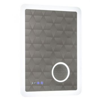 Oglinda cu iluminare LED, functie dezaburire, ceas, termometru si lupa, MD5, 60x80 cm