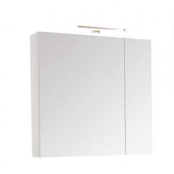 Oglinda cu iluminare LED, SERENA, alb, 70x68 cm