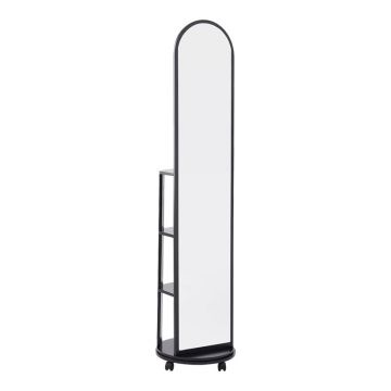 Oglinda cu rafturi Espero Negru 34x34x170 cm