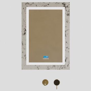 Oglinda de baie, cu LED, dreptunghiulara, compozit, multicolor riflat, 55x75 cm, MonBlari