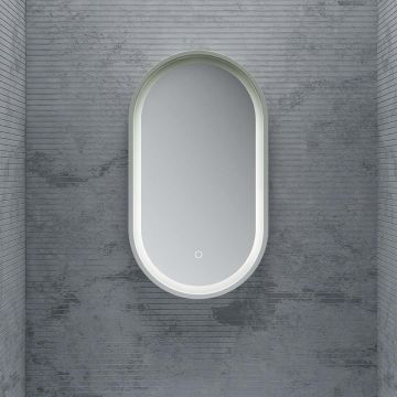 Oglinda de baie, cu touch, ovala, rama compozit, 45x80 cm, MonBlari