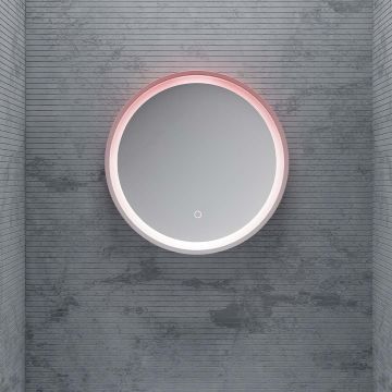 Oglinda de baie, cu touch, rotunda, rama compozit, 60 cm, MonBlari