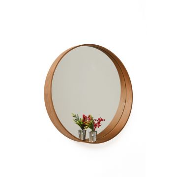 Oglinda decorativa, Hanah Home, Bias 60, 100% WALNUT COATED MDF, Maro