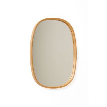 Oglinda decorativa, Hanah Home, Cloudy 38, 38x55x4 cm, 100% SOLID OAK WOOD, Stejar