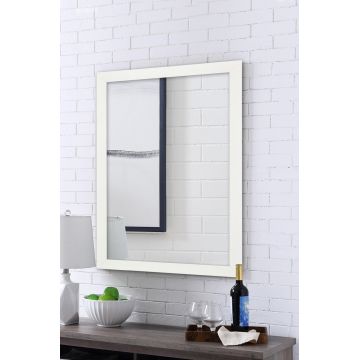 Oglinda decorativa, Leona, Framed, 40x55 cm, Plastic, Alb