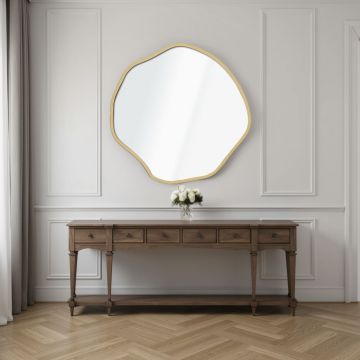 Oglinda decorativa, Lumisfera, Bowed 40 x 40, Auriu