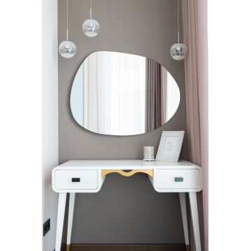Oglinda decorativa, Mirrorland, Piago, Oglindă indestructibilă cu obturator, Argintiu