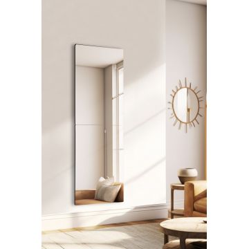 Oglinda decorativa, Mirrorland, Rectangular 2, Oglindă indestructibilă cu obturator, Argintiu