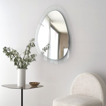 Oglinda decorativa, Neostill, Aqua Porto, 60x90 cm, Sticla temperata, Transparent