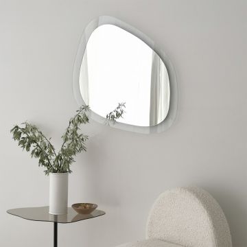 Oglinda decorativa, Neostill, Aqua Soho, 67x85 cm, Sticla temperata, Transparent