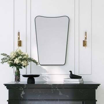 Oglinda decorativa, Neostill, Bella Donna, 50x70 cm, Metal, Negru