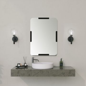 Oglinda decorativa, Neostill, Code Mirror, MDF , Negru