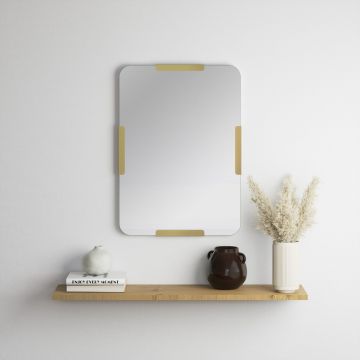 Oglinda decorativa, Neostill, Pera, 50x70 cm, Metal, Auriu