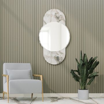 Oglinda decorativa, Neostill, Time, 60x106 cm, MDF , Marmura