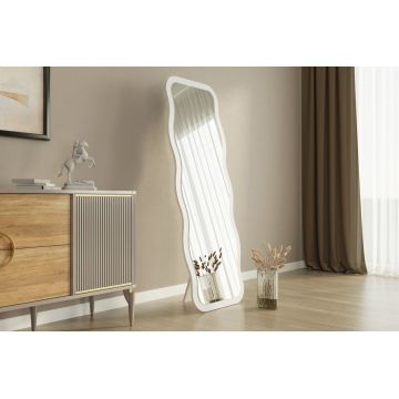 Oglinda decorativa, Siam, Aror, 50x160x2.2 cm, MDF , Alb